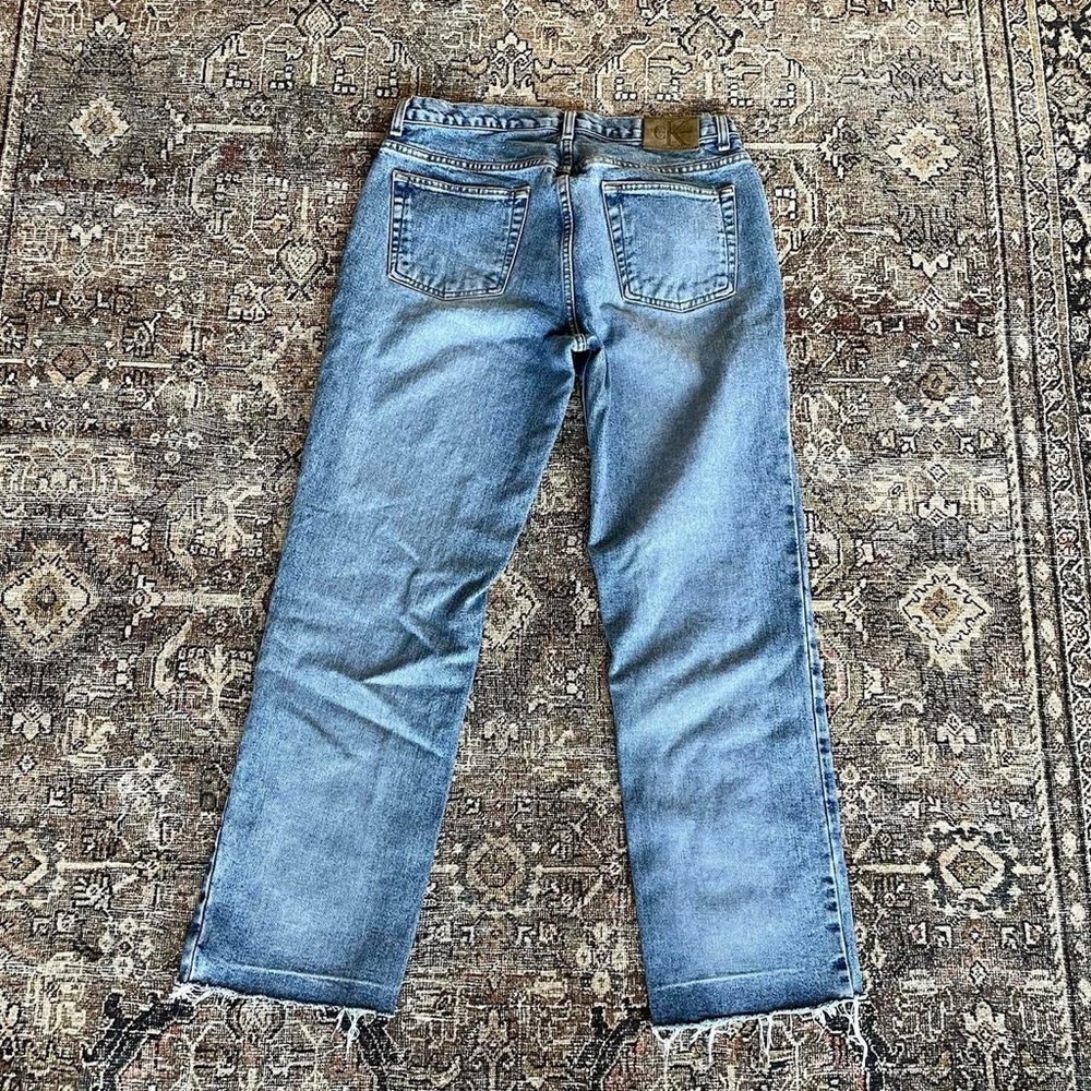 Vintage Calvin Klein Straight Leg High Waisted Jeans in Light Wash - 32